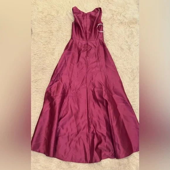 NEW ALFRED SUNG Corset Satin Tea Rose Pink sleeveless Gown Sz 4 - Picture 6 of 7